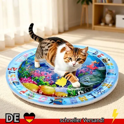 Produktbild von Wassermatte Sensorisch Aufblasbar Baby Spielmatte Katze