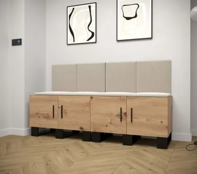 Produktbild von Flur-Garnitur RUMIE 20 – Eiche Artisan, beige Paneele