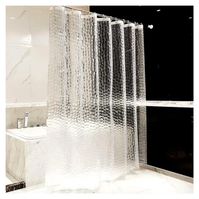 Produktbild von Duschvorhang 200 x 200 cm Schimmelresistent, Transparente EVA Duschvorhänge PVC-frei Umweltfreundlich Waschbar 3D Wasserdicht 12 Ringe Halbtransparenter Badvorhang