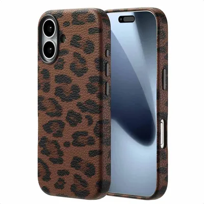 Productafbeelding van Selencia Sabi Backcover Panterprint met MagSafe voor de Apple iPhone 17 - Mocha Brown