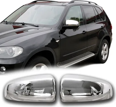 Obrázek produktu pro 1 sada nerezových krytů zrcátek V2A chrom pro BMW X5 E70 X6 E71 dekorativní kryty 2006