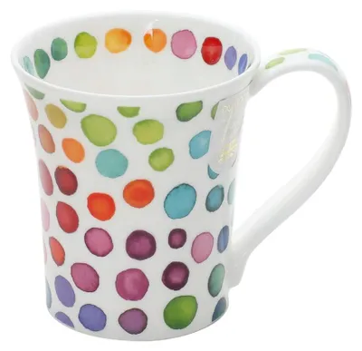 Fine Bone China Tasse, buntes Punktedesign, 210 ml