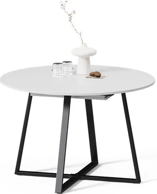 Produktbild von Livinity Esstisch Firenze, 120 x 120 cm ausziehbar, Weiß/Schwarz/Schwarz