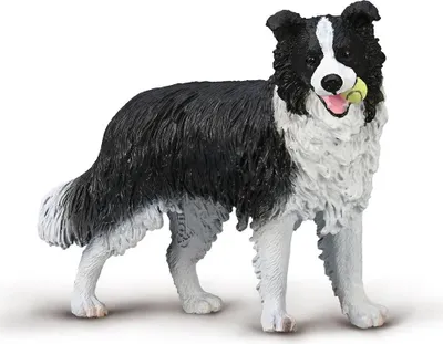 Imagen del producto de Figura de perro Border Collie, color gris. Para niños, color gris, talla única