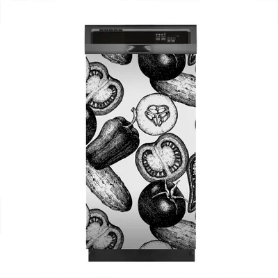 Produktbild von Magnete Dekorative 45x80 cm Küche Magnetmatte Spülmaschine - handgezeichnetes Gemüse