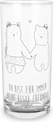 Produktbild von Mr. & Mrs. Panda Glas Bär Freundin 200 ml - Transparent - Geschenk, Teddy, Beste Freund Liebe Liebesbeweis Verliebt Kumpel Kumpeliene, Wasserglas, Trinkglas, Cocktailglas