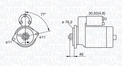 Produktbild von MAGNETI MARELLI 063521230160 Starter Anlasser 1,7kW für VW Golf IV Schrägheck (1J1) 12V