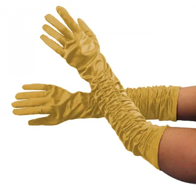 Produktbild von Deluxe Handschuhe lang gold glänzend lange Hand schuh Kostüm