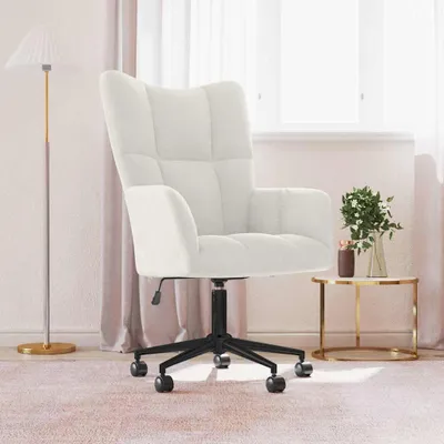 Image de vidaXL Fauteuil relax blanc crème velours