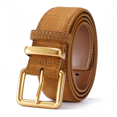 Image de Ceinture pour femme en daim, couleur caramel