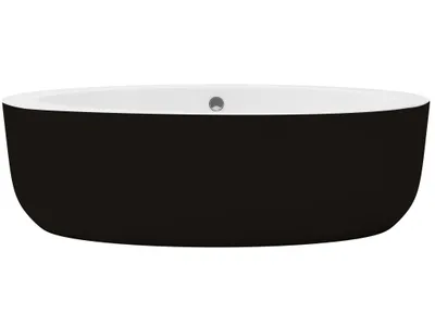 Produktbild von Freistehende ovale Badewanne 185 x 90 x 58 cm Acryl Schwarz 251 L MARMATI