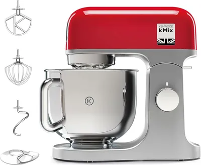 Produktbild von Kenwood kMix KMX750RD Küchenmaschine, 5 l Edelstahl Schüssel, Safe-Use-Sicherheitssystem, Metallgehäuse, 1000 Watt, inkl. 3-Teiligem Patisserie-Set