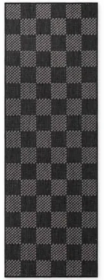 Image de Tapis plat Ted Baker Dorothy, résistant aux intempéries, à motifs carreaux, à damier, noir