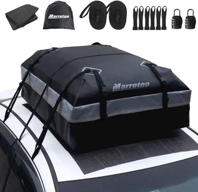 Produktbild von Famanu Dachgepäckträger Wasserfest - 21 Kubikmeter - Flexibel und Wetterbeständig für Autos mit Dachreling