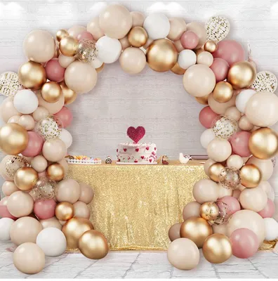 Ballonbogen-Set, 102-teilig, Beige-Rosa-Gold für Feiern