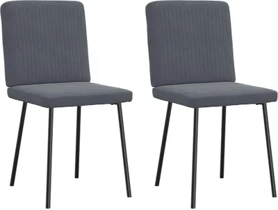Produktbild von vidaXL Esszimmerstühle 2 Stk. Dunkelgrau Samt