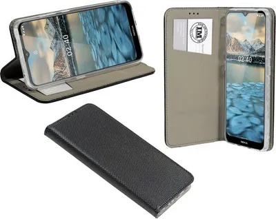 Zdjęcie produktu dla Etui książkowe "Smart" na telefon komórkowy NOKIA 2.4 z funkcją podstawki i miejscem na karty, czarne
