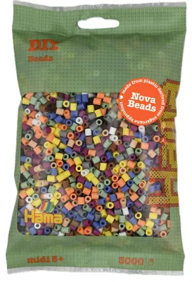 Image de Hama Perles à repasser 191-197 Hama Perles à repassermidi, "Mix 10 couleurs", sachet de 3.000 perles