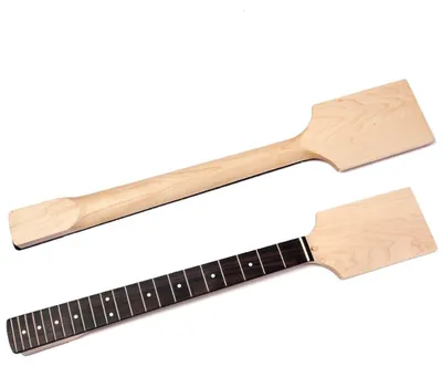 Productafbeelding van Gitaarhals - Esdoorn Paddle Headstock - 22 Fretten - Wit - Vervanging voor E-gitaar
