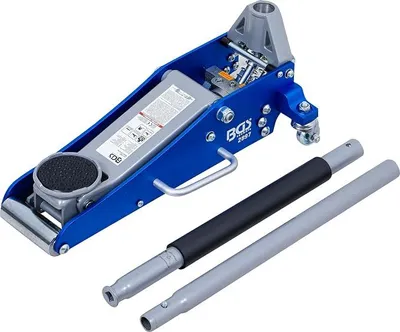 Produktbild von 2897 | Rangier-Wagenheber | hydraulisch | Aluminium-Stahl | 1,5 t | Hubhöhe 90 - 358 mm | Länge 554 mm | Doppelhubkolben | teilummanteltes Hebelrohr | geringe Unterfahrhöhe