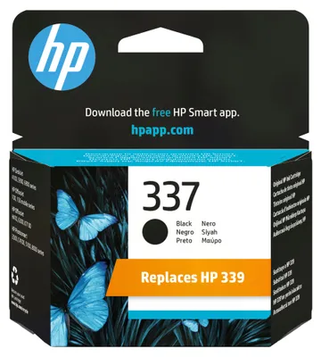 Produktbild von HP 337 Schwarz Original Druckerpatrone, Standardertrag, Schwarz, Tinte auf Pigmentbasis, 1 Stück(e), 420 Seiten