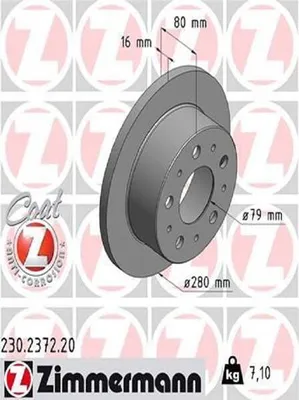Produktbild von 2x ZIMMERMANN Bremsscheibe 230.2372.20 für FIAT Ducato Kastenwagen (250_ 290_)