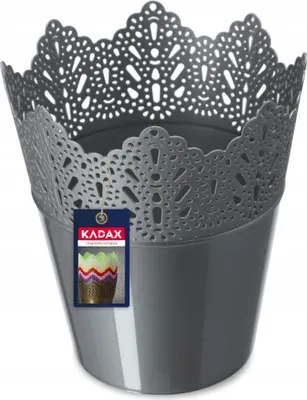 Produktbild von KADAX Töpfe "Calade", Blumentopf mit Spitzenmotiv, 16,5cm, Niedrig, Silber