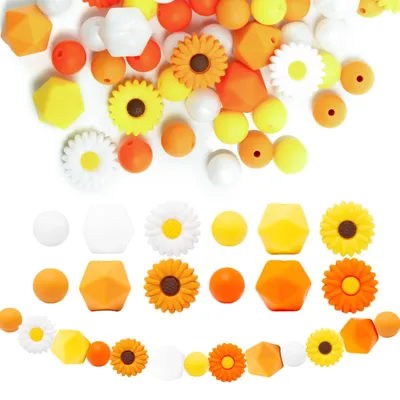 Silikonperlen 76 Stück, 12/14/20 mm, bunt, für DIY-Schmuck