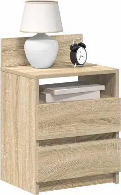 Obrázek produktu pro vidaXL Noční stolky 2 ks se 2 zásuvkami dub Sonoma 40x33x60 cm