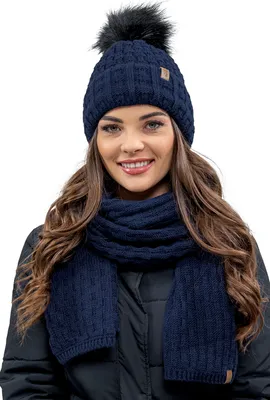 Produktbild von Vivisence damen bommelmütze und schal set warm kopfbedeckung und halsbedeckung an winter und herbst warm dick, wintermütze mit bommel, winterset