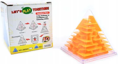 Produktbild von 3D Labyrinth Pyramide Geduldspiel - Logikspiel & Geschicklichkeitsspiel für Kinder