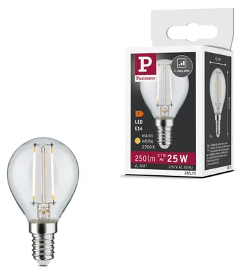Produktbild von Paulmann 28573 LED Lampe Tropfen 2,5W dimmbar Leuchtmittel Klar Birne Beleuchtun