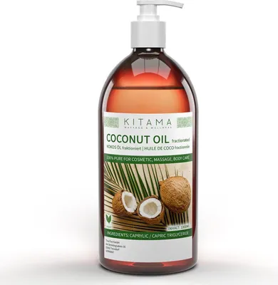 Produktbild von Fraktioniertes Kokosöl 1L (1 Liter) – Massageöl vegan & geruchsneutral – Ideal für Spa, Thai- & Ganzkörpermassage