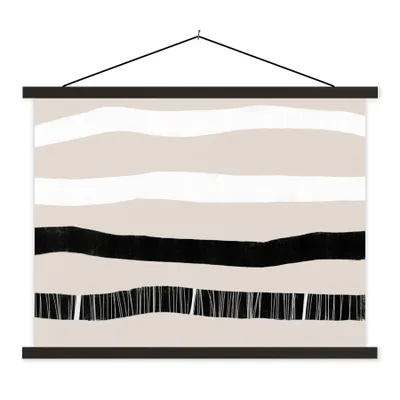 Produktbild von MuchoWow® Textilposter Linie - Pastell - Minimalismus - Muster 40x30 cm mit schwarzem Rahmen - Dekorationen