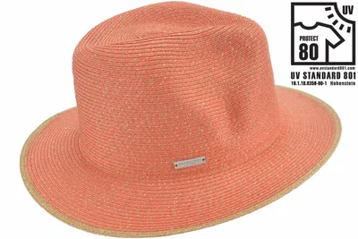 Seeberger Rollbarer Fedora Strohhut aus Borte UV-Schutz 80 in braun