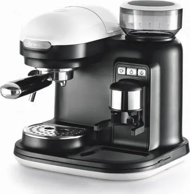 Produktbild von Ariete MODERNA Siebträger-Espressomaschine mit Mahlwerk schwarz/weiß