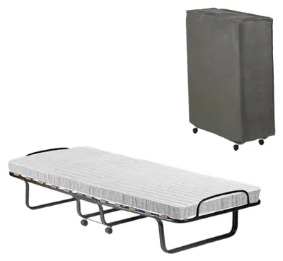 Produktbild von Dparis-Klappbett, Feldbett mit 12 Latten, inklusive Matratze, platzsparendes Kinderbett, 100 % Italy, 80 x 190 x 37 cm, inklusive Schutzhülle
