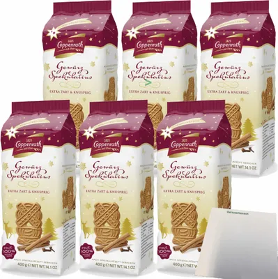 Produktbild von Coppenrath Spekulatius extra zart und knusprig 6er Pack (6x400g Packung) + usy Block