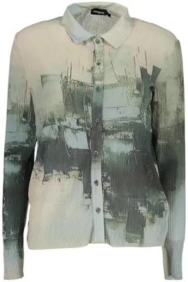 Produktbild von Stylische grüne Damenbluse mit Muster und Knöpfen entdecken