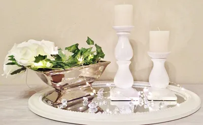 Zdjęcie produktu dla Ceramiczny świecznik Kwadratowy świecznik Latarnia Biały Shabby Duży (26 cm)