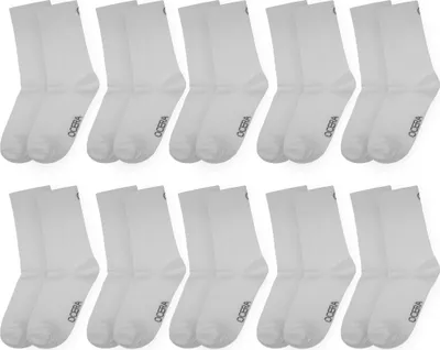 Produktbild von OCERA 10 Paar Kinder Socken für Mädchen und Jungen - Weiß 23/26