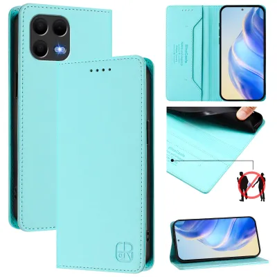 Produktbild von Lederhülle für T-Mobile Revvl 8 Pro/T Phone 3 Pro 5G Hülle Flip Brieftasche Kartenfächern Ständer Schutzhülle Türkis