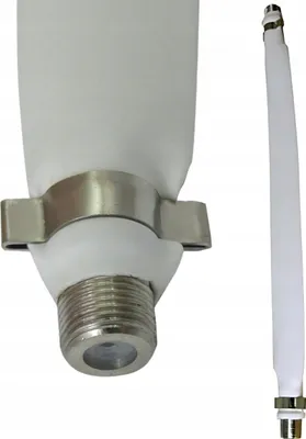 Zdjęcie produktu dla Przelotka Okienna Przejściówka Kabel Złącze F-F Płaska Biała 22 Cm