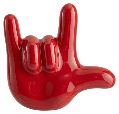 Produktbild von Roter „Ich liebe dich“ - Handtuchhaken aus Keramik für Heizkörper, Handtuchheizkörper und Wand