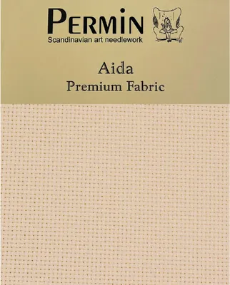 Produktbild von Permin Precut 16 ct. Aida 355, Farbe 94 (Weißschokolade), Stoff für Kreuzstich, 43 x 50 cm