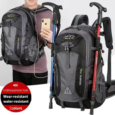 Produktbild von STUNQ® Wasserdichter Nylon-Rucksack für Damen und Herren, Freizeit Outdoor Reise Wander Camping Bergsteigen, Jugendsport Reiseausrüstung