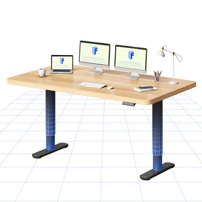 Immagine prodotto di FLEXISPOT CylineX Scrivania regolabile in altezza 160x80 cm con eleganti gambe arrotondate, piano in un unico pezzo da 25 mm, portata 80 kg, acero