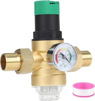 Produktbild von Messing Wasserdruckregler mit Manometer - einstellbar - 3/4 Zoll DN20 - Seefilter