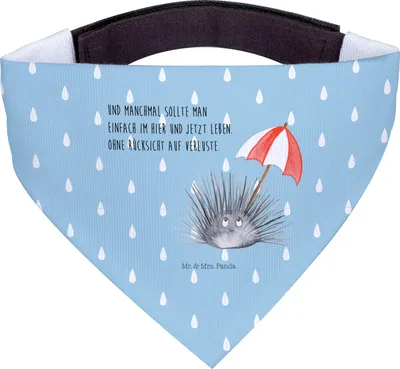 Produktbild von Mr. & Mrs. Panda Bandana Seeigel - Blau Pastell - Geschenk, Lebe, Hundehalstuch, Hunde Halstuch, Achtsamkeit, Leben, Meer, für Hund, Hals Tuch, Selbstliebe