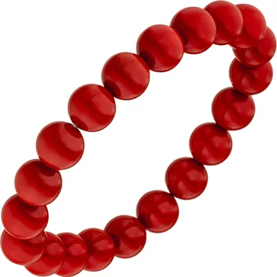 Produktbild von Armband Armschmuck Armkette Muschelkern-Perlen rot 10mm dehnbar 19cm